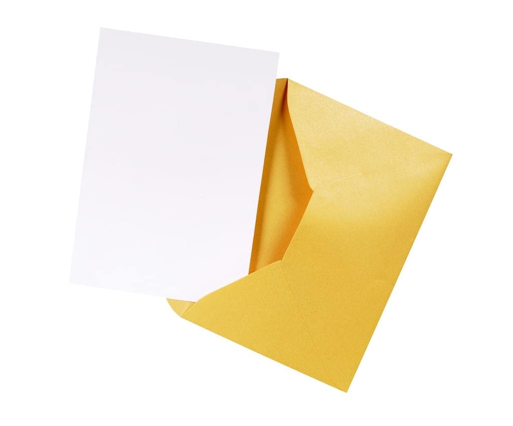 Manila brown envelope with blank letter card