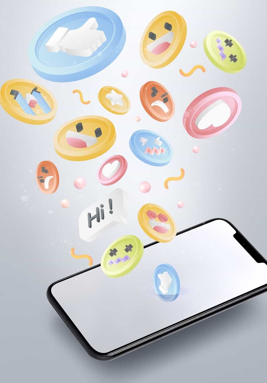 Mixed social media reactions cute background